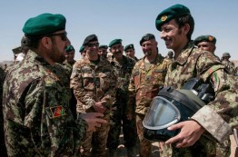 Militari italiani e afghani dopo l'esercitazione