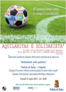 Locandina incontro di calcio 31 luglio