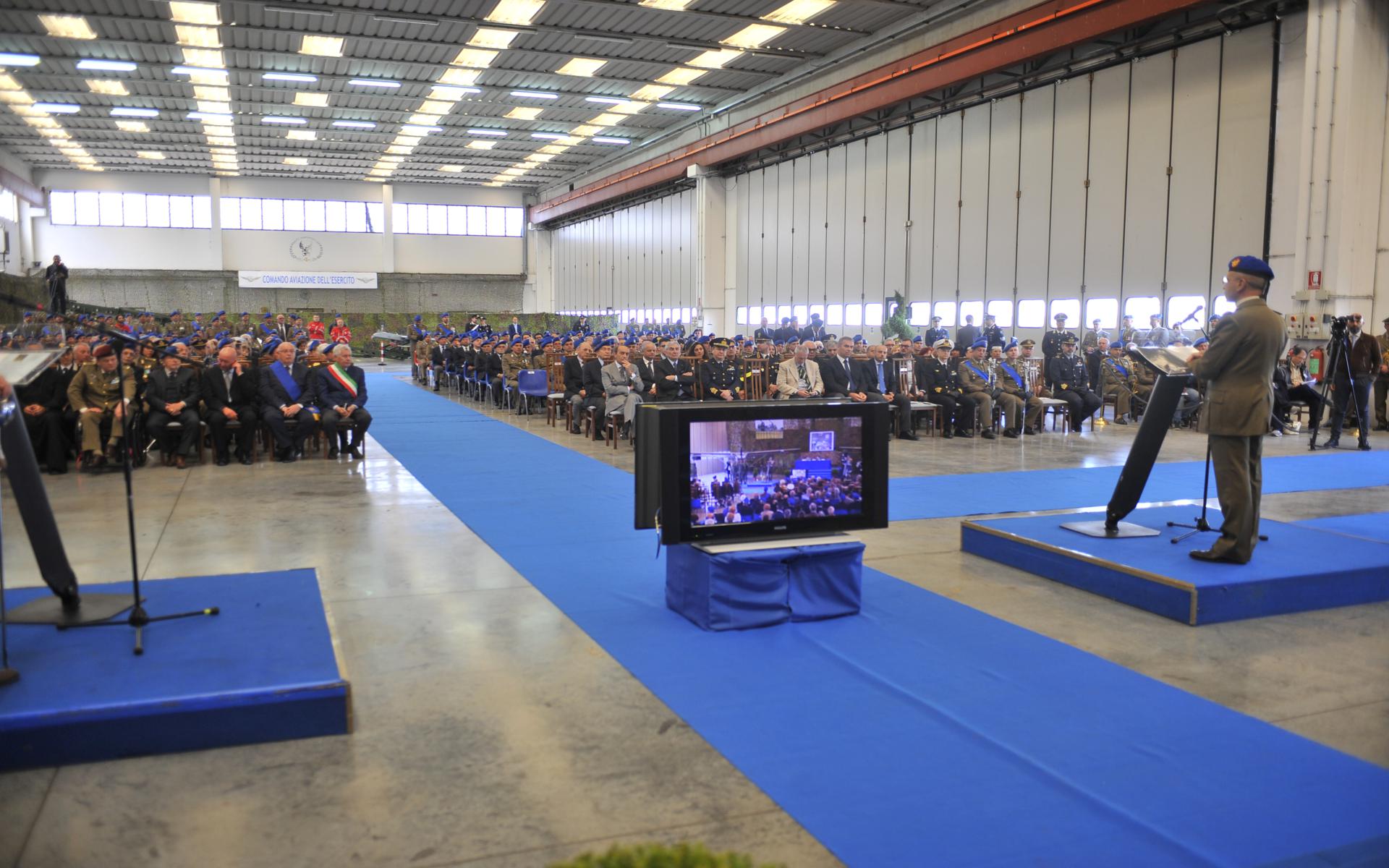 l'Hangar del 28° Tucano luogo della Cerimonia