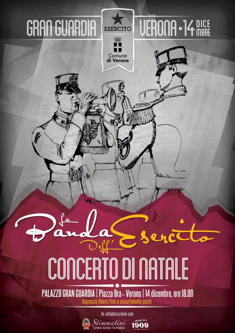 La Banda dell’Esercito in concerto a Verona per gli auguri natalizi alla&nbsp;cittadinanza