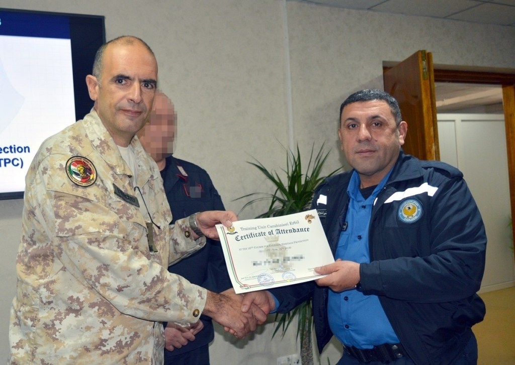 Iraq: conclusi i corsi per la protezione dei beni culturali da parte dei Carabinieri alla polizia&nbsp;locale