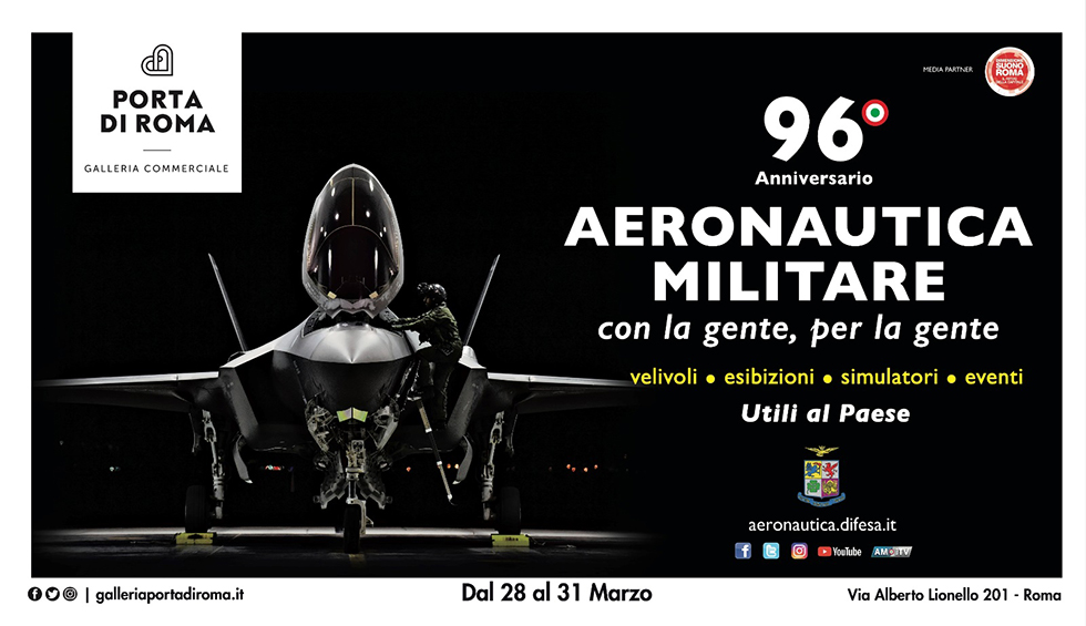 L’Aeronautica Militare “con la gente, per la gente” a Porta di Roma per il 96°&nbsp;anniversario