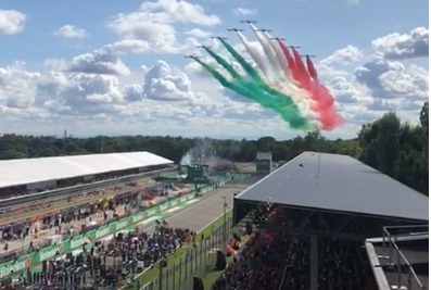 Le Frecce Tricolori della PAN sfrecciano sul Gran Premio d’Italia di F1&nbsp;(video)