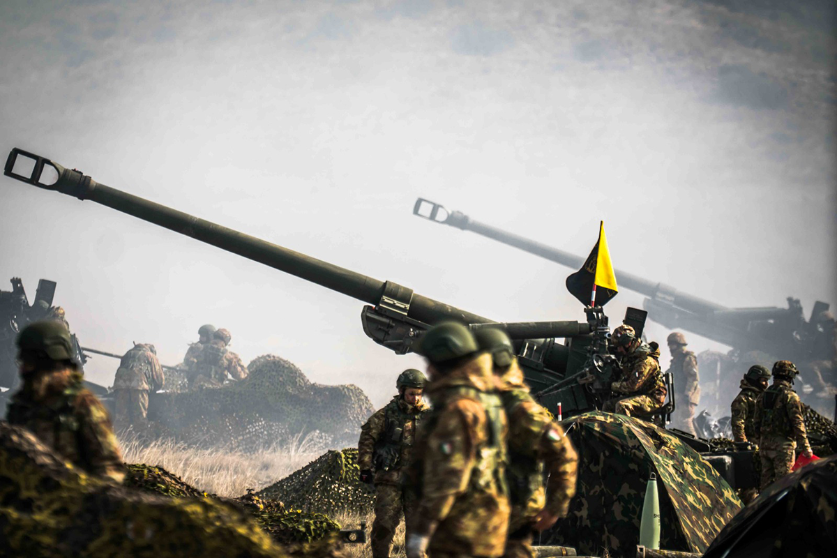 Artiglieri in addestramento